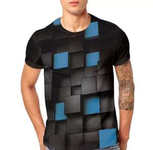 T-shirt pour homme de style nouveau, en tissu polyester et coton, manches courtes, logo imprimé personnalisé, coupe ample, respirant, streetwear - Product Image 4