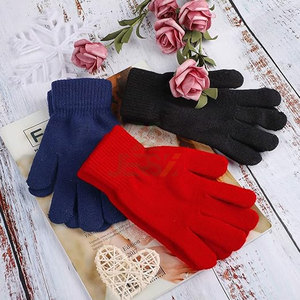 Hiver Tricoté Acrylique Coton Gants Magiques Extensibles Plein Doigt Hommes Femmes Adolescents Chaud Léger Confortable Extérieur Froid - Product Image 5