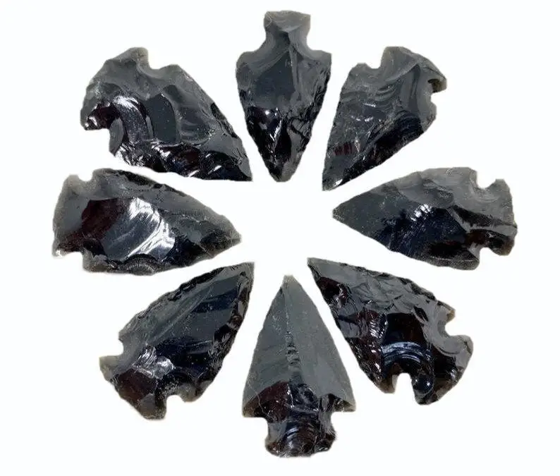 卸売天然石最高品質インド癒し黒黒曜石アローヘッド1-1.5インチバルクアローヘッド販売