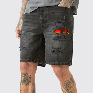Personalizado de alta calidad de verano lavado ácido 100% algodón de gran tamaño Streetwear desgastado personalizado DTG impreso logo streetwear pantalones cortos de los hombres - Product Image 6