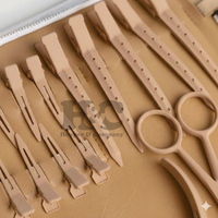 HOOPER COMPANY Kit professionnel de pinces à extensions de cheveux en acier inoxydable, clips, aiguilles en forme de C, micro-perles, couleur personnalisée