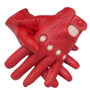Gants en cuir véritable pour femmes Soft Unlined Red Thermal Gift Vintage Driving Gloves - Product Image 1