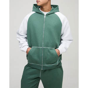 Nuevos conjuntos de chándal deportivo para hombre, conjuntos de Jogger con cremallera frontal, chándal de lana de algodón 100% para hombre - Product Image 3