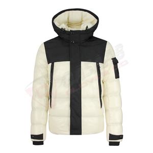 Blousons Bomber en Cuir de Vachette Matelassés Blancs et Noirs à Capuche pour Hommes – Nouvelle Collection Hiver Tendance - Product Image 1