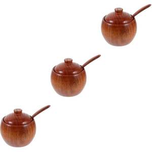 Pot à épices en bois multifonctionnel pour le stockage du sel, du poivre et des assaisonnements - Product Image 3