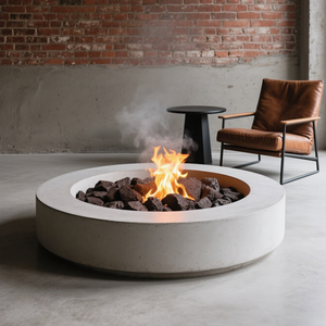 Cheminée ronde de table en <span class=keywords><strong>pierre</strong></span> moderne de haute qualité GRC/GFRC avec pot de bol en béton sans fumée pour villas - Product Image 5