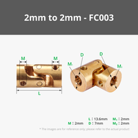Couplage d'arbre à joint universel rigide et flexible en laiton, vis OEM prises en charge, araignée élastique standard, alésage 10 mm, diamètre extérieur 7,0 mm, 13,6 mm