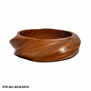 Brazalete de Madera de Mango Trenzada Tallada a Mano, Brazalete Grueso Artesanal, Joyería Boho Escultural para Mujer - Product Image 1