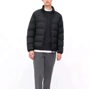 High Quality Custom Logo Printed Winter Varsity <b>Jacket</b> for <b>Men</b> Stand Collar Bubble Puffer <b>Long</b> Pockets New Condition Wholesale - Product Image 3