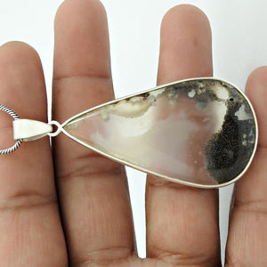 Pendentif en forme de larme en argent sterling 925 avec pierres précieuses naturelles, dernier design tendance, bijoux bohèmes faits à la main, fournisseurs en gros - Product Image 3