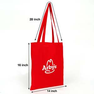 Bolsas de Mano Personalizadas para el Día de San Valentín, Bolsa de Mano de Algodón Roja con Logotipo Personalizado, Bolsa de Tela Reutilizable, Duradera y Reciclable - Product Image 5