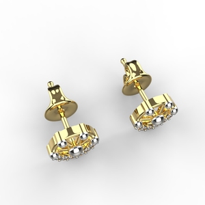 เครื่องประดับอวาร์ตา18K ต่างหูกระดุมทองมีเพชรที่ผ่านการรับรองสำหรับเด็กเด็กผู้หญิงและผู้หญิง - Product Image 4