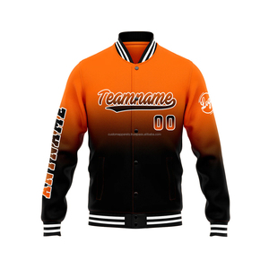 Veste de sport en laine personnalisée pour les activités scolaires avec manches en cuir et logo brodé, coupe-vent, style Letterman - Product Image 2