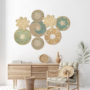 Vietnam Wholesale Vecraft Bohemian Seagrass Irregular Shape <b>Wall</b> Decor <b>Basket</b> Set Farmhouse Boho Hanging <b>Wall</b> <b>Hanger</b> Accent - Product Image 5