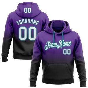 Wholesale & Dropship Custom <b>Stitched</b> Purple White Black-Teal Fade Fashion Sports Pullover Sweatshirt <b>Hoodie</b> - Product Image 1