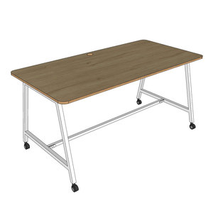 FOS 160x80cm Mobile <b>Desk</b> Simple Design Wooden <b>Computer</b>/Laptop Table with Iron Legs for Bedroom Hotel Use Model FOS005 System - Product Image 6