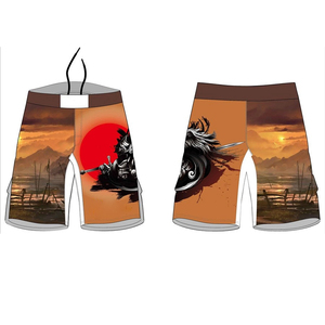Short de lutte pour hommes à utilisation estivale avec logo personnalisé Short thaïlandais MMA à taille élastique Short de combat en polyester spandex pour hommes - Product Image 2