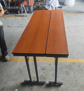 JJ260051 Tavolo da Banchetto Pieghevole Effetto Legno, Tavolo Rettangolare Portatile per Matrimoni, Eventi e Feste - Product Image 1