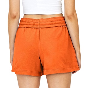 Pantalones cortos de chándal de color sólido para mujer, pantalones cortos deportivos de pierna ancha de cintura alta, pantalones cortos holgados con bolsillos - Product Image 4