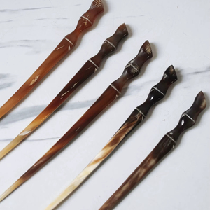 Polished <b>Finish</b> Buffalo Horn <b>Hair</b> Pins for Women's Ox Horn <b>Hair</b> Styling <b>Stick</b> Natural Accessory - Product Image 1