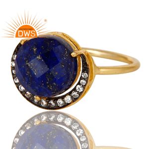 Latest Design Sterling Silver 18K Natural Cz and <b>Lapis</b> <b>Lazuli</b> Gemstone Stackable <b>Ring</b> Custom Jewelry Manufacturer - Product Image 2