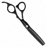 Ciseaux de coiffeur noirs amincissants lame de rasoir coiffure ciseaux amincissants de coiffeur en acier inoxydable sur mesure pour une utilisation en salon