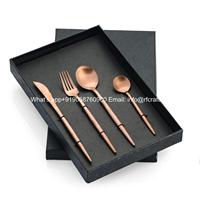 Ensemble de couverts revêtus de bronze de style antique en acier inoxydable de haute qualité