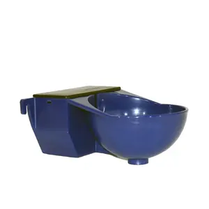 High-Pressure Dog Waterer 'River Blue' with Metal Fitting and Plastic Cover Maintains Constant Water Level for Pets