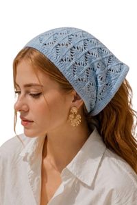 Pañuelo de Punto Perforado Texturizado Suave de Algodón para Mujer, Elegante y Cómodo - Product Image 3