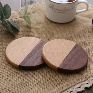 Sous-verres en bois de bambou carrés et ronds de cuisine personnalisés en gros par artisanat en croissant - Product Image 5