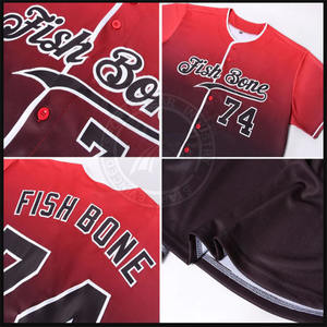 Black Wholesale Unisex Adult Custom Baseball & Softball Jerseys with Breathable Fabric and Custom Logo - Product Image 4