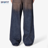 Jeans Rectos de Alta Calidad para Hombre, Estilo Urbano, Lavado a la Piedra, Desgastados, con Logotipo Bordado en la Cintura, 100% Algodón