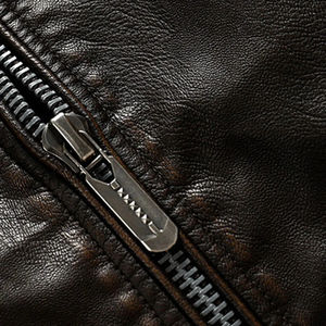 Chaqueta Unisex de Diseño Multicolor para Hombre, de Cuero Genuino, con Cuello Alto, Logotipo Frontal Personalizado, de Alta Calidad, al por Mayor - Product Image 6