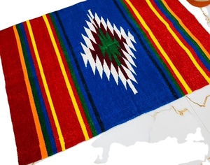 Tapis en jute tissé rouge brun à motifs géométriques, antidérapant, pour la maison, la décoration extérieure, pour adultes - Product Image 6