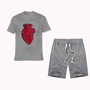 Conjunto de Verano de 2 Piezas para Hombre, Camiseta y Pantalones Cortos Casuales de Calle, Personalizable, de Poliéster/Algodón de Secado Rápido - Product Image 2