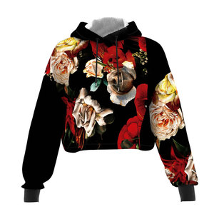 KATBROS INDUSTRY New Fashion Custom Made Women's Crop <b>Top</b> Sublimation Hoodie <b>Canvas</b> Fabric Quick Dry Breathable Casual Use - Product Image 1