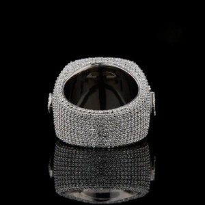 Anillo de Cóctel de Lujo con Moissanita VVS de Corte Redondo, Número Personalizado, Plata de Ley 925, Bañado en Rodio, para Regalo de Cumpleaños, Unisex - Product Image 2