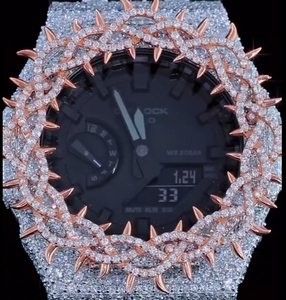 Reloj Mecánico Analógico para Hombre PJ con Moissanita, Corona con Incrustaciones, Bisel Personalizado, Incrustaciones de Diamantes Rosados, Alarma, Estilo Deportivo de Lujo - Product Image 2