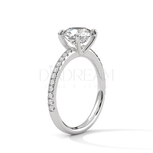 Adorable Womens Fancy Solitaire Round Cut Original Moissanite Diamond Ring with 925 Sterling Silver High Quality Unique Design - Product Image 5