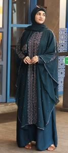Vêtements islamiques, nouveau ensemble abaya, robe hijab, tissu léger en géorgette, femmes, filles, musulmanes, uni, teinture unie - Product Image 2