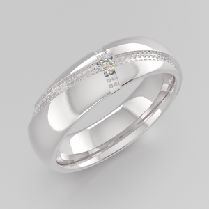 Anillos de plata de ley 5,5 con circón cruzado, anillos de pareja de 925mm de ancho - Product Image 1