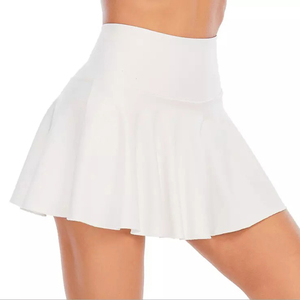 Jupe de Tennis respirante de haute qualité pour femmes XS taille taille haute poches vêtements de sport décontractés coton tricoté tissu Mini Style - Product Image 6