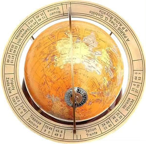 12 Inch <b>Antique</b> Brass Armillary Sphere Globe on Wooden Base | Nautical Tabletop Decor for Home Office | Vintage Maritime Gift - Product Image 6