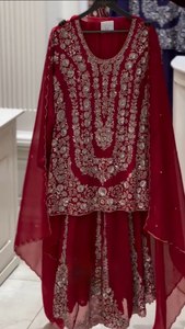 Latest Faux Georgette Suit Set with Plazo and Dupatta <b>Sequin</b> Thread Work Micro Inner Ready to Wear Sizes M to XXL - Product Image 3