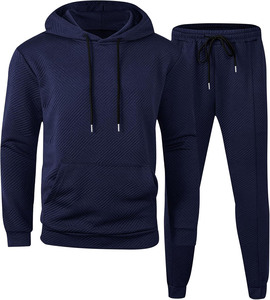 ชุดวอร์มแบบมีฮู้ดสองชิ้น ผ้าหนานุ่ม คุณภาพสูง สำหรับฤดูหนาว ผลิตจากผ้าฟลีซคอตตอน 100% ทรงปกติ ราคาสำหรับผู้ชาย รับสั่งทำ - Product Image 1