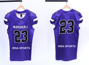 Ensemble de maillots et de pantalons de sport de football américain pour adultes, imprimés par sublimation personnalisée, 100% polyester, OEM, uniforme d'équipe, short - Product Image 2