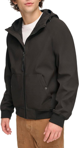 High Street Lightweight Softshell <b>Jacket</b> <b>Fleece</b> <b>Lined</b> Hooded Winter Hiking Windbreaker Water-Resistant Canvas Fabric for men's - Product Image 3