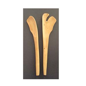 Best Selling Long Handle Acacia Wood Salad Utensils Set Popular Style Wooden Serving Tools for Parties <b>Mirrored</b> Polish - Product Image 5