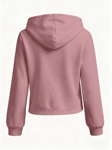 Sudaderas con Capucha para Mujer al por Mayor, Sudaderas Ajustadas de Color Liso para Mujer, Sudadera de Algodón Tejido de Manga Larga de Color Liso - Product Image 4