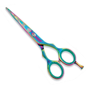 Rainbow <b>Floral</b> Professional Hair Cutting <b>Scissors</b> Stainless Steel Barber Salon Shears Custom Logo Hairdressing <b>Scissor</b> - Product Image 1